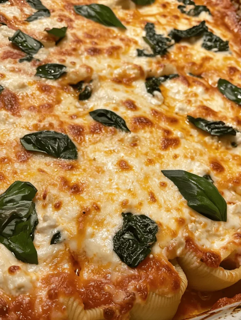 Welcome to the delightful world of Italian cuisine, where comforting flavors and hearty textures come together in an extraordinary dish: Spinach & Ricotta Dreamy Shells. This recipe is not just a meal; it’s a celebration of vibrant tastes and fresh ingredients that will leave your taste buds singing. The combination of creamy ricotta and tender spinach, all nestled within the embrace of jumbo pasta shells, creates a dish that is as visually appealing as it is delicious.