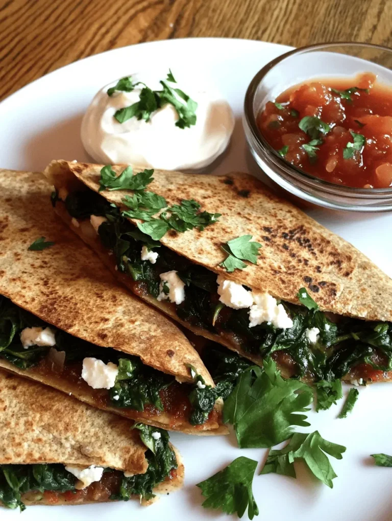 Quesadillas are a beloved staple in many households due to their versatility and ease of preparation. Originating from Mexico, this delightful dish has evolved into countless variations, making it a go-to option for quick meals or snacks. One of the standout versions is the Spinach and Feta Quesadilla, which combines the rich flavors of tangy feta cheese with the nutritious benefits of fresh spinach. This healthy and delicious option is perfect for those seeking a lighter meal without sacrificing taste.