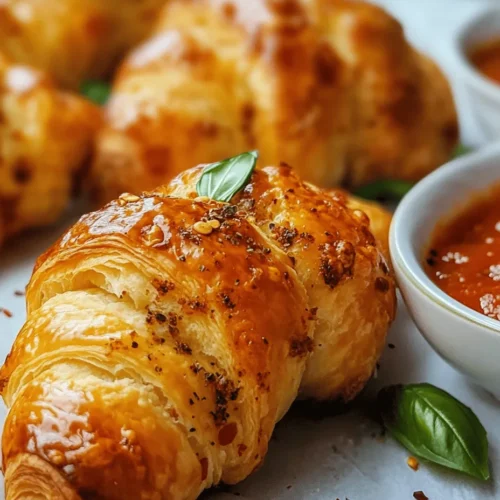 At the heart of Mozzarella Pepperoni Croissant Rolls is the crescent roll dough, a versatile ingredient that brings a delightful texture to the dish. Crescent roll dough is pre-packaged and can be found in the refrigerated section of most supermarkets. Made with a simple combination of flour, butter, yeast, and salt, this dough is uniquely designed to create flaky layers when baked. The rolled-up dough expands in the oven, creating a light and airy texture that complements the rich filling. For a quicker preparation time, using store-bought crescent roll dough is ideal, making this recipe accessible to bakers of all skill levels.