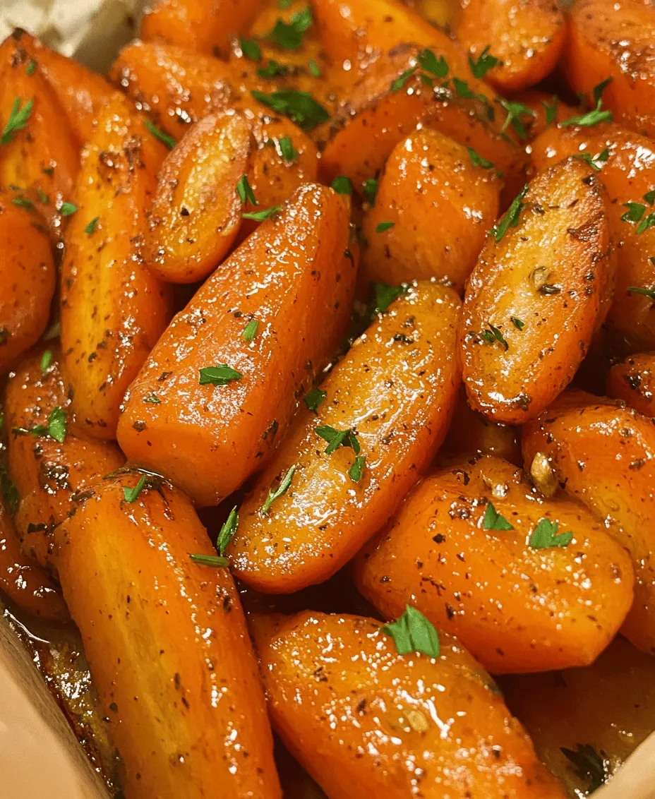 If you're looking for a simple yet delightful side dish to elevate your meals, look no further than honey garlic butter roasted carrots. This dish effortlessly combines the natural sweetness of carrots with the rich, velvety texture of butter and a punch of savory flavor from garlic. Each bite offers a delightful burst of flavor that will leave your taste buds dancing, making it a perfect accompaniment to a wide range of main courses. Whether you are serving it alongside a succulent roast chicken, a grilled steak, or even a hearty vegetarian meal, honey garlic butter roasted carrots bring a vibrant pop of color and flavor to your plate.