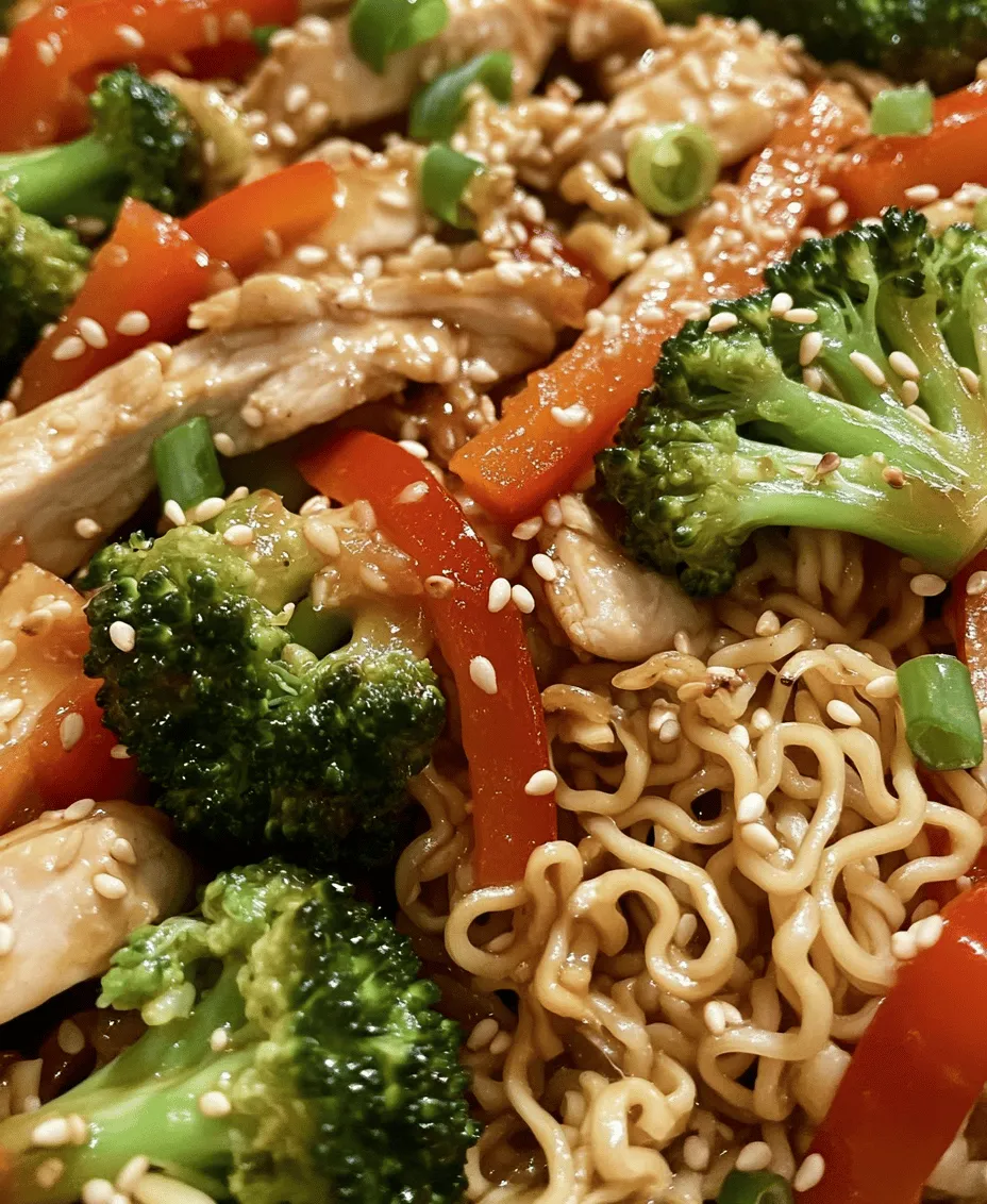 Boneless, skinless chicken breasts are the star ingredient in this Savory Chicken Ramen Stir Fry, providing a lean source of protein that cooks quickly and absorbs flavors beautifully. When selecting chicken for your stir fry, it's essential to choose the best quality available. Look for chicken that is firm to the touch, with a pink hue and no signs of discoloration or odor. Fresh, high-quality chicken not only enhances the dish's flavor but also contributes to its overall nutritional value.