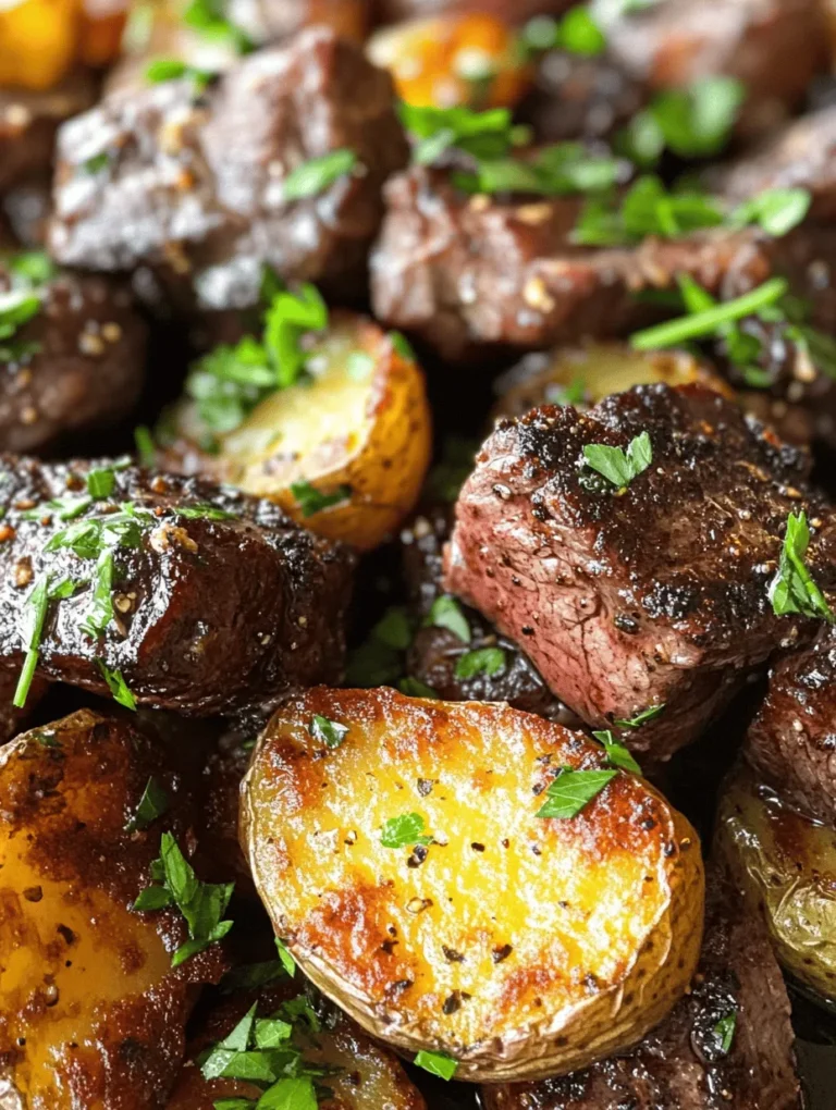 The allure of a perfectly seared steak, rich with the flavors of garlic and herbs, combined with crispy, buttery potatoes is a culinary experience that many home cooks aspire to achieve. The combination of tender steak bites, infused with aromatic garlic butter, and the satisfying crunch of golden potatoes creates a symphony of textures and flavors that delights the palate. In this article, we delve into the delightful recipe for Sizzling Garlic Butter Steak Bites & Crispy Potatoes, a dish that not only tantalizes the taste buds but also promises a satisfying meal for family and friends.