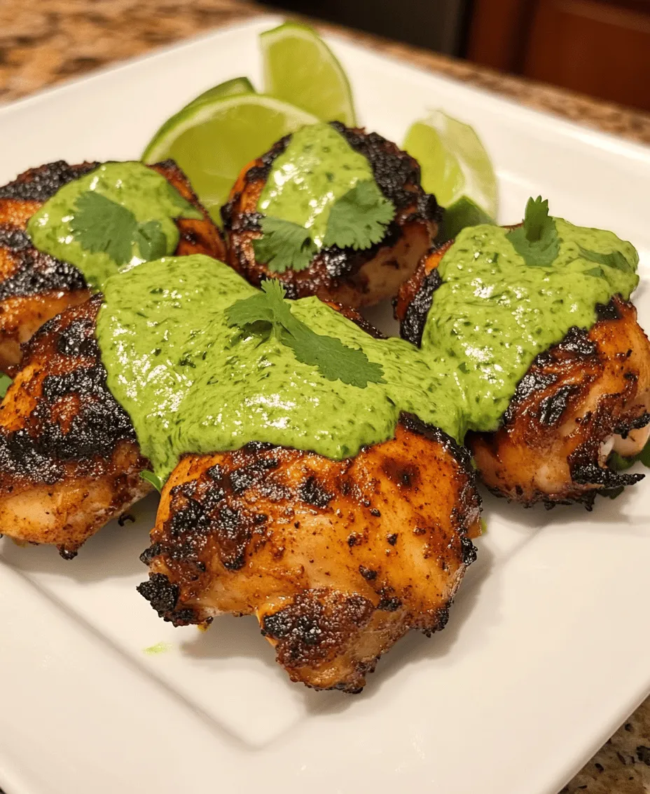 Peruvian cuisine captivates food lovers worldwide with its vibrant flavors, diverse ingredients, and rich cultural heritage. Influenced by various culinary traditions including indigenous, Spanish, African, and Asian, it brings together an array of tastes that excite the palate. One standout dish that embodies the essence of Peruvian cooking is <strong>Peruvian Grilled Chicken with Creamy Green Sauce</strong>. This delightful recipe showcases marinated chicken grilled to perfection, paired with a zesty and creamy sauce that elevates the dish to new heights.” /></p>
</p>
<h3>Flavor Profile Analysis: Balancing Heat and Creaminess</h3>
</p>
<p>Peruvian Grilled Chicken, or Pollo a la Brasa, is a culinary masterpiece that combines the heat of spices with the creaminess of a flavorful green sauce. The marinade typically includes ingredients like cumin, paprika, and garlic, which contribute to a smoky, savory profile that tantalizes the palate. The standout feature of this dish is undoubtedly the creamy green sauce, made from fresh herbs, jalapeños, and a hint of lime juice, which brings a refreshing contrast to the spice of the chicken.</p>
</p>
<p>The balance between heat and creaminess is key. The spices used in the chicken provide warmth and depth, while the sauce offers a cooling effect, thanks to ingredients like cilantro and mayonnaise. This dynamic interplay not only enhances each bite but also makes the dish incredibly satisfying and rich. When you dive into the experience of Peruvian Grilled Chicken, you’ll be greeted with layers of flavor that are both bold and comforting.</p>
</p>
<h3>Grilling Techniques</h3>
</p>
<h4>Prepping the Grill: Preheating and Preparing for Cooking</h4>
</p>
<p>To achieve the best results when grilling Peruvian Grilled Chicken, proper grill preparation is essential. Start by preheating your grill to medium-high heat, around 400°F (204°C). This temperature helps to create those desirable grill marks while ensuring the chicken cooks through without drying out.</p>
</p>
<p>Before placing the chicken on the grill, ensure that the grates are clean and lightly oiled. This helps to prevent sticking and allows for easy flipping. Use a high-heat oil, such as canola or grapeseed, to wipe down the grates. This simple step can make a significant difference in your grilling experience.</p>
</p>
<h4>Tips for Achieving Perfect Grill Marks and Ensuring Even Cooking</h4>
</p>
<p>To get those perfect grill marks, place the chicken on the grill at a 45-degree angle to the grates. This positioning allows for a better sear and the iconic crosshatch pattern. After a few minutes, rotate the chicken 90 degrees to create that beautiful crosshatch effect.</p>
</p>
<p>For even cooking, it’s crucial to monitor the chicken closely. Keep the lid closed as much as possible to maintain consistent heat, which will help cook the chicken evenly. Flip the chicken once, halfway through the grilling process, to ensure both sides are cooked through.</p>
</p>
<h4>Recommended Internal Temperature for Safely Cooked Chicken</h4>
</p>
<p>The USDA recommends cooking chicken to an internal temperature of 165°F (74°C) to ensure it is safe to eat. To check the temperature accurately, use a meat thermometer inserted into the thickest part of the chicken, avoiding the bone. Once the chicken reaches the desired temperature, remove it from the grill and let it rest for a few minutes. This resting period allows the juices to redistribute, resulting in moist, flavorful meat.</p>
</p>
<h3>Serving Suggestions</h3>
</p>
<h4>Creative Ways to Serve Peruvian Grilled Chicken</h4>
</p>
<p>Serving Peruvian Grilled Chicken is as delightful as preparing it. A classic presentation involves serving the grilled chicken alongside a generous drizzle of the creamy green sauce. You can also serve it whole or cut into quarters for a rustic touch. Pair it with a side of roasted potatoes or a fresh salad for a vibrant meal.</p>
</p>
<p>For a more festive presentation, consider serving the chicken on a large platter adorned with colorful accompaniments. Arrange lime wedges, fresh herbs, and additional green sauce around the chicken to create an inviting display.</p>
</p>
<h4>Presentation Ideas with Garnishes Like Lime Wedges and Cilantro</h4>
</p>
<p>Garnishing your dish can elevate its visual appeal and enhance the overall dining experience. Lime wedges add a pop of color and a zesty aroma, inviting diners to squeeze some fresh juice over their portions for an extra burst of flavor. Fresh cilantro sprinkled over the top adds both color and a hint of herbal freshness, tying the dish back to its Peruvian roots.</p>
</p>
<h4>Pairing Options with Sides that Complement the Dish</h4>
</p>
<p>To complete your meal, choose sides that complement the smoky flavors of the chicken. Traditional Peruvian sides include fluffy white rice, which can absorb the delicious juices from the chicken and sauce. Additionally, consider serving a simple salad of mixed greens with a citrus vinaigrette to add brightness and balance to the dish.</p>
</p>
<p>For a heartier option, grilled vegetables such as zucchini, bell peppers, and corn on the cob pair beautifully with the chicken, offering a colorful and nutritious accompaniment. If you’re feeling adventurous, you can also serve the chicken with Peruvian-style potatoes, known as papas a la huancaína, dressed in a creamy cheese sauce.</p>
</p>
<h3>Cultural Significance of the Dish</h3>
</p>
<h4>Exploration of Peruvian Culinary Traditions and Grilled Meats</h4>
</p>
<p>Peruvian cuisine is a vibrant tapestry of flavors influenced by various cultures, including indigenous, Spanish, African, and Asian. Grilled meats hold a special place in this culinary tradition, often featured in family gatherings and celebrations. Pollo a la Brasa, in particular, stands out as a beloved dish that showcases the country’s affinity for grilling.</p>
</p>
<p>The dish’s popularity has even led to the establishment of specialized restaurants, known as “pollerías,” across Peru, where patrons can enjoy perfectly grilled chicken accompanied by a variety of sauces and sides.</p>
</p>
<h4>The Role of Sauces in Peruvian Cuisine: A Focus on the Beloved Green Sauce</h4>
</p>
<p>Sauces are an integral part of Peruvian cooking, often serving as the finishing touch that brings dishes to life. The creamy green sauce, or “salsa verde,” is a staple served with grilled meats and is known for its vibrant flavor. Made from fresh herbs, lime juice, and a creamy base, this sauce enhances the grilled chicken, adding a refreshing contrast and elevating the overall dining experience.</p>
</p>
<p>This green sauce not only complements the dish but also embodies the essence of Peruvian culinary philosophy, which emphasizes fresh ingredients and bold flavors. It’s a perfect example of how sauces can transform a simple dish into something extraordinary.</p>
</p>
<h4>How This Dish Represents the Fusion of Flavors Found in Peruvian Food Culture</h4>
</p>
<p>The combination of spices used in the marinade and the creamy green sauce exemplifies the fusion of flavors that characterizes Peruvian cuisine. The use of local herbs, spices, and cooking techniques reflects the country’s diverse cultural influences. As a result, Peruvian Grilled Chicken stands as a testament to the creativity and adaptability of its culinary traditions, inviting diners to experience a taste of Peru with every bite.</p>
</p>
<h3>Nutritional Insights</h3>
</p>
<h4>Overview of the Nutritional Profile of Grilled Chicken and the Creamy Sauce</h4>
</p>
<p>Peruvian Grilled Chicken is not only delicious but also packed with nutritional benefits. Chicken is a great source of lean protein, essential for muscle growth and repair. A typical serving of grilled chicken provides around 25 grams of protein with minimal fat, particularly when skinless cuts are used.</p>
</p>
<p>The creamy green sauce, while rich, is made with fresh ingredients like herbs and lime juice, providing vitamins A and C, as well as antioxidants. When consumed in moderation, this sauce can complement the nutritional profile of the grilled chicken without overwhelming it with excess calories.</p>
</p>
<h4>Discussion of the Health Benefits of Using Fresh Ingredients</h4>
</p>
<p>Using fresh ingredients in this recipe contributes significantly to its health benefits. Fresh herbs and vegetables are rich in vitamins, minerals, and antioxidants, which can help reduce inflammation and support overall health. Additionally, the use of lime juice adds a dose of vitamin C, important for immune function and skin health.</p>
</p>
<p>Opting for homemade sauces, like the creamy green sauce, allows you to control the ingredients and avoid additives or preservatives often found in store-bought versions. This commitment to freshness not only enhances flavor but also aligns with a healthier lifestyle.</p>
</p>
<h4>Consideration of Dietary Preferences (Gluten-Free, High-Protein)</h4>
</p>
<p>For those with dietary restrictions, Peruvian Grilled Chicken is an excellent choice. The recipe is naturally gluten-free, making it suitable for individuals with gluten sensitivities. Additionally, the high-protein content of the chicken makes it a great option for those following a high-protein diet or looking to incorporate more lean protein into their meals.</p>
</p>
<h3>Conclusion</h3>
</p>
<p>In summary, Peruvian Grilled Chicken with Creamy Green Sauce is a delightful dish that captures the essence of Peruvian cuisine. The simplicity of the recipe combined with the depth of flavor makes it an excellent choice for any meal occasion. Whether you’re hosting a summer barbecue or looking for a quick weeknight dinner, this dish offers an authentic taste of Peru that can be easily prepared in your own kitchen.</p>
</p>
<p>The balance of heat and creaminess, the grilling techniques, and the cultural significance all contribute to making this dish a standout in your culinary repertoire. We encourage you to try this recipe, experience the vibrant flavors of Peru, and discover how this dish can elevate your dining experiences. With its versatility and enticing flavors, Peruvian Grilled Chicken is sure to become a favorite in your home.</p>
<div id=