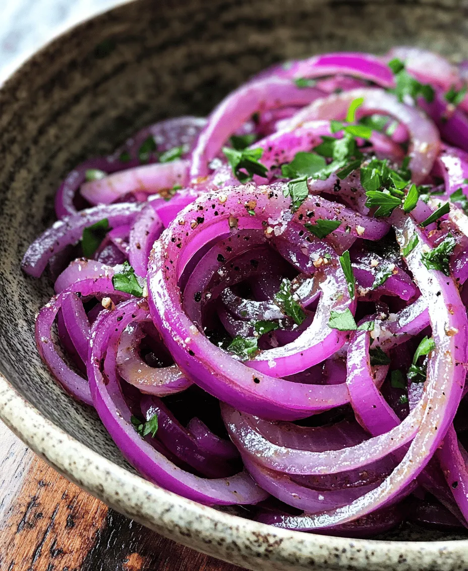 What makes Zesty Sumac Onions so appealing is their versatility and the explosion of flavor they provide. The combination of sweet, sharp, and tangy notes creates a taste experience that is both refreshing and satisfying. These onions can be used as a garnish on grilled meats, a topping for Middle Eastern dishes like shawarma, or even mixed into salads for an extra layer of complexity. With just a few simple ingredients, you can prepare a condiment that not only enhances your meals but also adds a touch of elegance to your table.