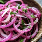 What makes Zesty Sumac Onions so appealing is their versatility and the explosion of flavor they provide. The combination of sweet, sharp, and tangy notes creates a taste experience that is both refreshing and satisfying. These onions can be used as a garnish on grilled meats, a topping for Middle Eastern dishes like shawarma, or even mixed into salads for an extra layer of complexity. With just a few simple ingredients, you can prepare a condiment that not only enhances your meals but also adds a touch of elegance to your table.