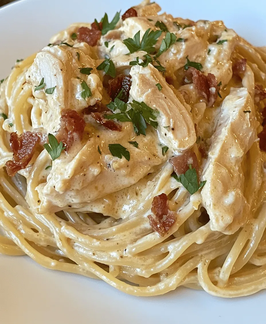 Chicken Carbonara stands as a beloved staple in Italian cuisine, showcasing the rich tapestry of flavors that this culinary tradition has to offer. This dish is not just a meal; it’s an experience that brings together the comforting embrace of creamy sauce, the tender bite of chicken, and the savory crunch of crispy pancetta. In an age where quick yet satisfying meals are a necessity, Chicken Carbonara emerges as the perfect solution. Whether you’re cooking for yourself or hosting a dinner party, this recipe promises to impress and satisfy.
