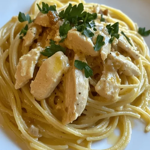 Chicken Carbonara stands as a beloved staple in Italian cuisine, showcasing the rich tapestry of flavors that this culinary tradition has to offer. This dish is not just a meal; it’s an experience that brings together the comforting embrace of creamy sauce, the tender bite of chicken, and the savory crunch of crispy pancetta. In an age where quick yet satisfying meals are a necessity, Chicken Carbonara emerges as the perfect solution. Whether you’re cooking for yourself or hosting a dinner party, this recipe promises to impress and satisfy.