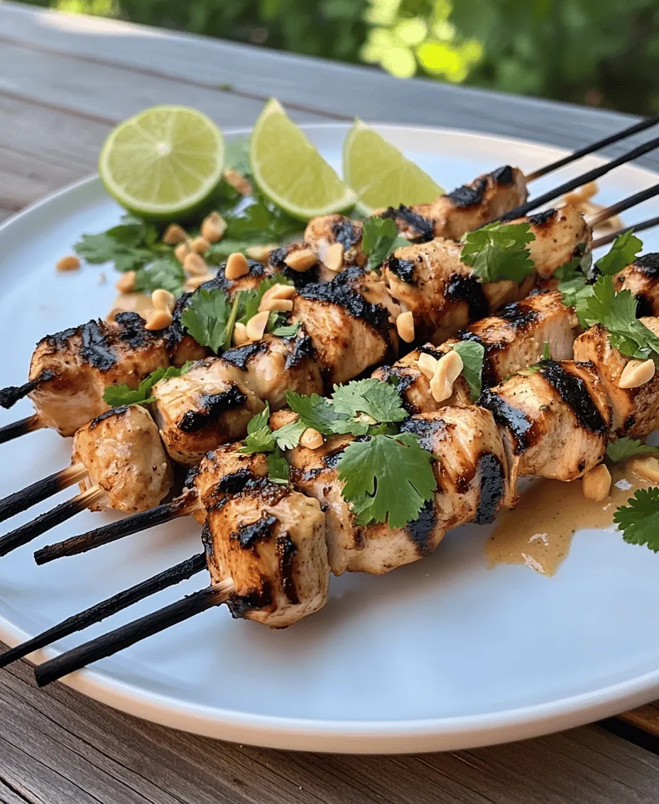 In the realm of flavorful and easy-to-prepare meals, Easy Grilled Thai Chicken Skewers with Peanut Sauce stand out as a delightful option. This dish combines the succulent taste of marinated chicken thighs with a rich, creamy peanut sauce, making it perfect for gatherings, weeknight dinners, or simply a treat for yourself. The smoky char from the grill paired with the aromatic spices and the creamy, nutty sauce creates an explosion of flavors that is sure to tantalize your taste buds. Whether you're hosting a backyard barbecue or looking for a quick weeknight meal, these skewers promise satisfaction and ease.