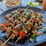 In the realm of flavorful and easy-to-prepare meals, Easy Grilled Thai Chicken Skewers with Peanut Sauce stand out as a delightful option. This dish combines the succulent taste of marinated chicken thighs with a rich, creamy peanut sauce, making it perfect for gatherings, weeknight dinners, or simply a treat for yourself. The smoky char from the grill paired with the aromatic spices and the creamy, nutty sauce creates an explosion of flavors that is sure to tantalize your taste buds. Whether you're hosting a backyard barbecue or looking for a quick weeknight meal, these skewers promise satisfaction and ease.