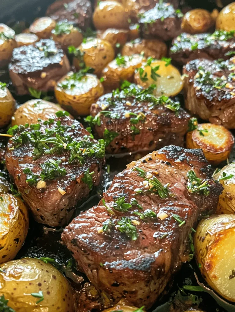 In the realm of hearty comfort food, few dishes can rival the classic combination of steak and potatoes. The Garlic Butter Steak and Potatoes Skillet is a delightful creation that brings together tender sirloin steak, baby potatoes, and a medley of aromatic herbs, all coated in rich, savory garlic butter. This dish not only tantalizes the taste buds but also presents a feast for the eyes, making it an impressive option for family dinners, date nights, or even a quick weeknight meal.