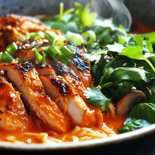 Ramen, a dish deeply rooted in Japanese culture, has become a global phenomenon, celebrated not only for its comforting qualities but also for its endless possibilities for customization. Among the myriad ramen variations, our Fiery Chicken Ramen with Creamy Garlic Sauce stands out for its vibrant flavor profile, combining the spicy kick of sriracha with a luscious, creamy garlic sauce. This recipe is not just a meal; it’s an experience that tantalizes the taste buds and warms the soul.