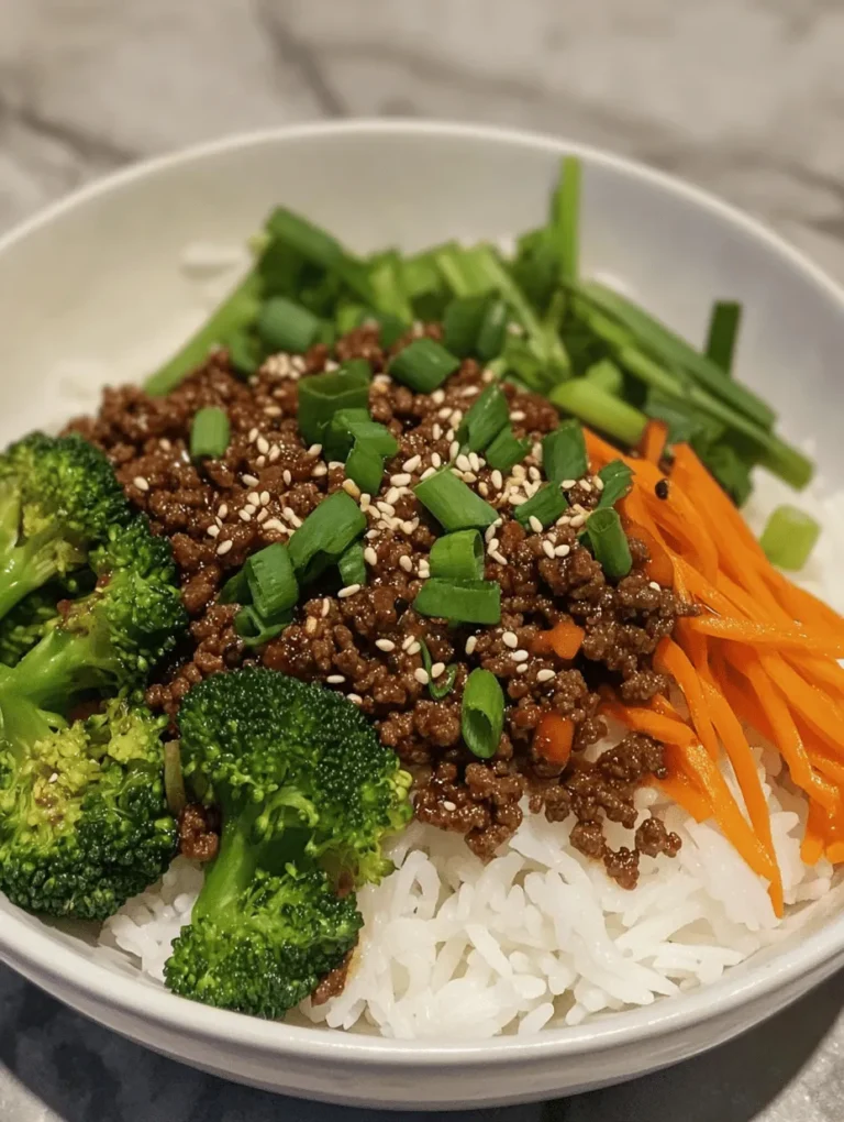 Every great dish begins with quality ingredients, and the Korean Ground Beef Bowl Delight is no exception. Each component contributes to the overall flavor and nutritional value, making it essential to understand what goes into this delightful meal.