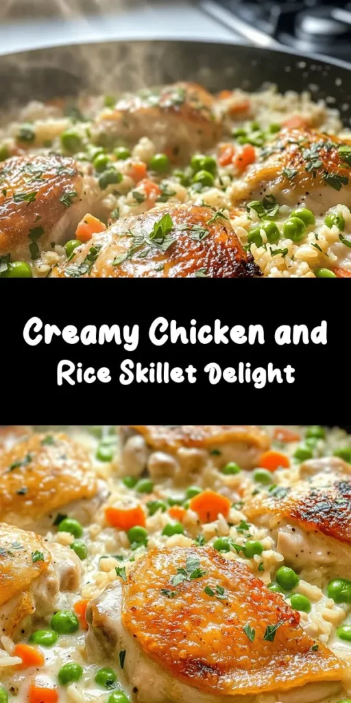 Indulge in this creamy smothered chicken and rice recipe that's perfect for a cozy meal! Featuring juicy chicken thighs, fragrant garlic, and a rich blend of heavy cream and chicken broth, this dish is both comforting and delicious. With vibrant peas and carrots adding color and nutrition, it’s a one-skillet wonder that comes together in just 45 minutes. Perfect for busy weeknights, serve it warm and garnish with fresh parsley for an extra touch!