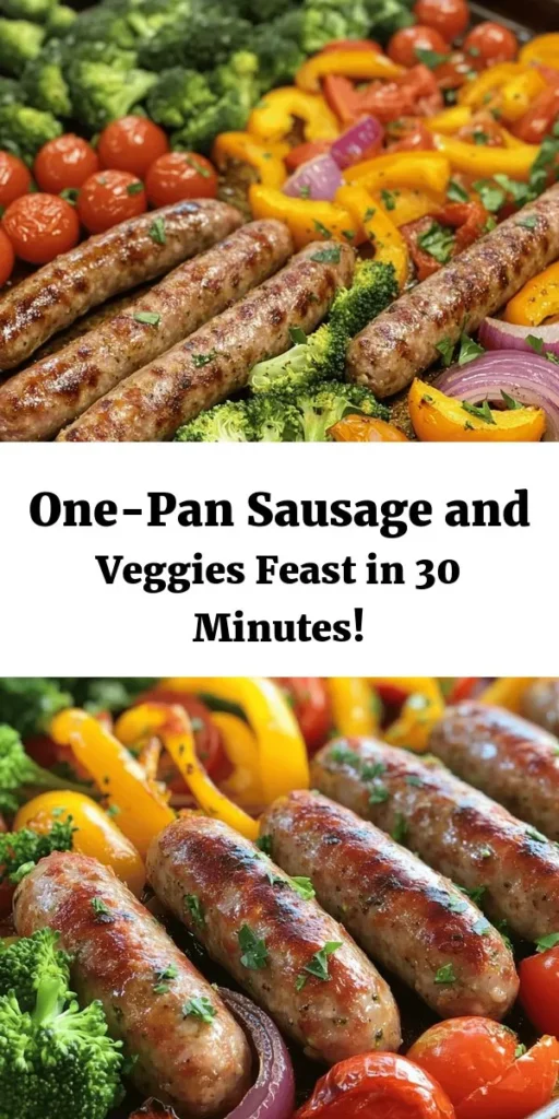 Get ready for an easy and delicious dinner with this Sizzling Sheet Pan Sausage & Veggies recipe! Packed with Italian sausage, colorful bell peppers, broccoli, and cherry tomatoes, this dish is savory and satisfying. Simply toss everything with olive oil and spices, roast in the oven, and enjoy a hearty meal in just 35 minutes. Perfect for busy weeknights, serve it hot off the pan or over rice for extra flavor!