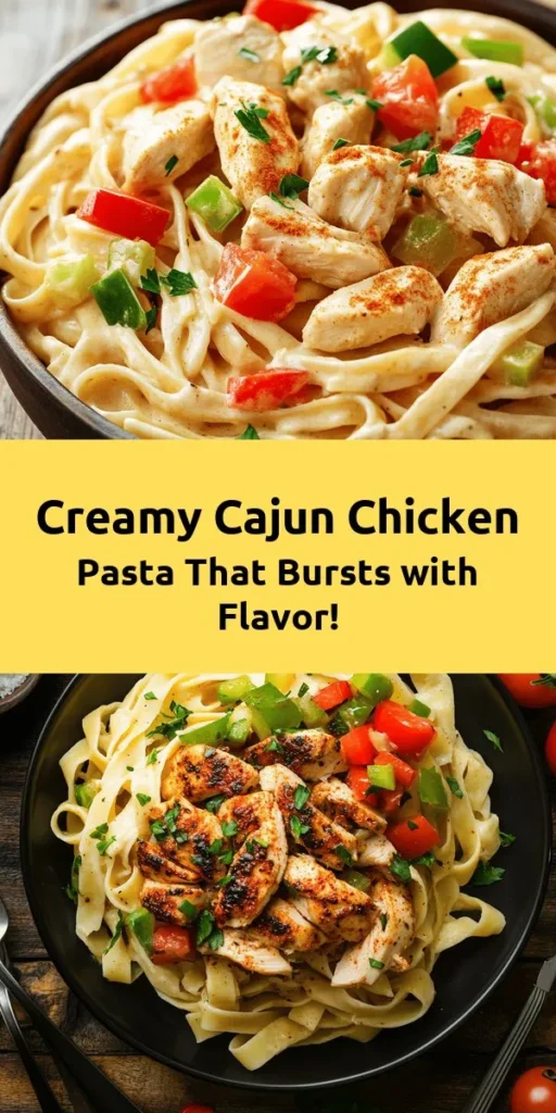 Indulge in this creamy Cajun chicken pasta that's bursting with flavor and spice! This easy-to-follow recipe combines tender chicken, vibrant veggies, and a luscious cream sauce with a hint of Cajun seasoning, all served over fettuccine. Perfect for a weeknight dinner, it's ready in just 30 minutes! Garnish with fresh parsley for a pop of color. Discover your new favorite comfort dish that’s sure to impress family and friends! Plus, it's simple enough for even novice cooks!