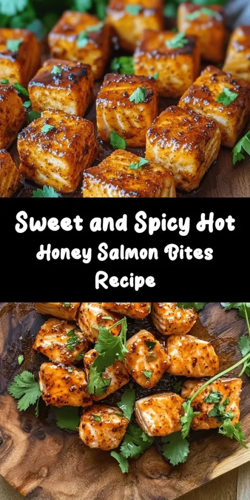 Discover the perfect blend of sweet and spicy with these Hot Honey Salmon Bites! This easy recipe features tender salmon marinated in a flavorful mix of spices, then glazed in a delicious hot honey sauce made with Sriracha and lime juice. Ready in just 30 minutes, these bite-sized treats make a great appetizer or a delightful main dish served over rice or salad. Garnish with fresh cilantro for an extra touch. Enjoy this mouthwatering dish any night of the week!