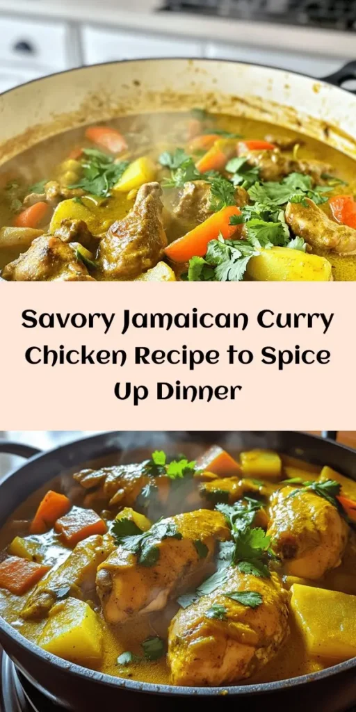 Get ready to spice up your dinner with this authentic Jamaican Curry Chicken! This flavorful recipe features tender chicken marinated in a blend of Jamaican curry and allspice, sautéed with vibrant vegetables like carrots and bell peppers, and simmered in creamy coconut milk. Perfect served with rice and peas, this dish is not only delicious but also easy to prepare. Discover the true taste of Jamaica right in your kitchen!
