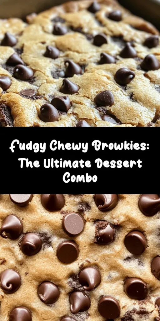 Indulge in the ultimate dessert fusion with these Fudgy Chewy Browkies! This easy recipe layers a rich brownie base topped with a soft cookie layer studded with chocolate chips. Perfect for satisfying your sweet cravings, these delicious bars are quick to whip up and make a fantastic treat for sharing or indulging solo. With just a handful of ingredients and simple steps, you'll have a batch ready in no time. Bake, cool, slice, and enjoy the gooey goodness!