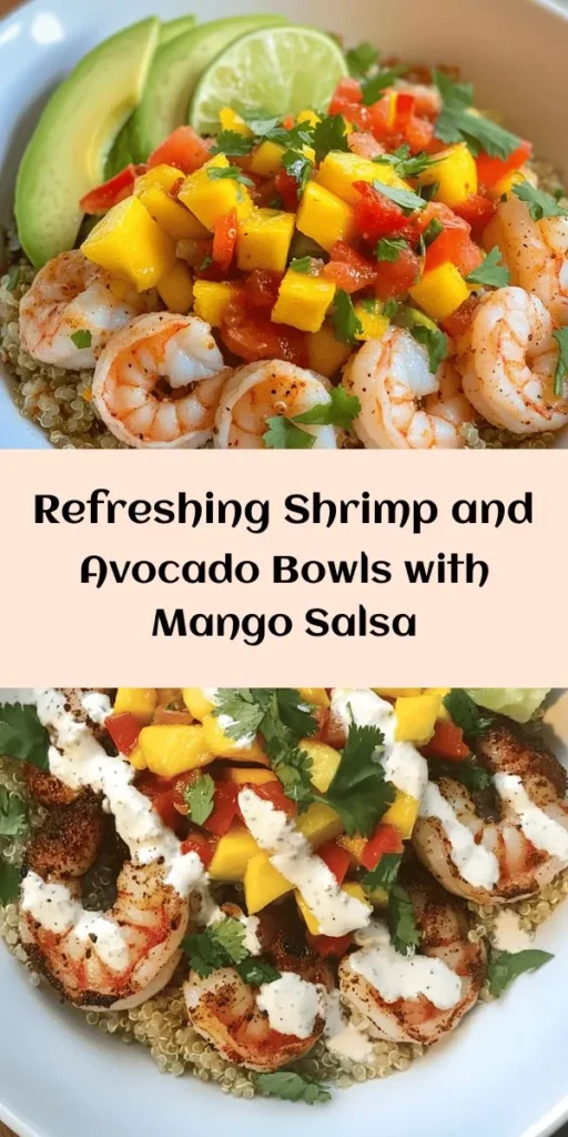 Dive into vibrant flavors with these Shrimp and Avocado Bowls featuring a refreshing mango salsa and zesty lime-chili sauce! Perfect for a light lunch or dinner, this recipe combines succulent shrimp marinated in garlic and smoked paprika, creamy avocado, and a tangy mango salsa that adds a tropical twist. Top it off with a drizzle of lime-chili sauce for an extra kick. Quick to prepare and packed with nutrients, these bowls are a must-try!