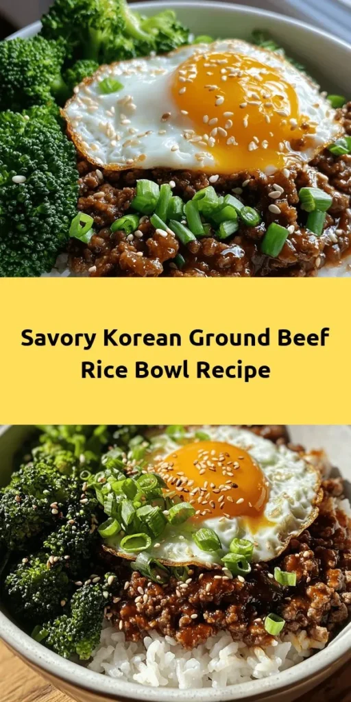 Discover a deliciously easy Savory Korean Ground Beef Bowl that will elevate your weeknight dinners! This recipe combines juicy ground beef with a savory sauce made from soy sauce, brown sugar, and gochujang for a delightful kick. Serve it over fluffy rice with steamed broccoli for a complete meal. Top it off with green onions, sesame seeds, and even a fried egg for extra flavor. Ready in just 25 minutes, this flavorful dish is sure to impress!
