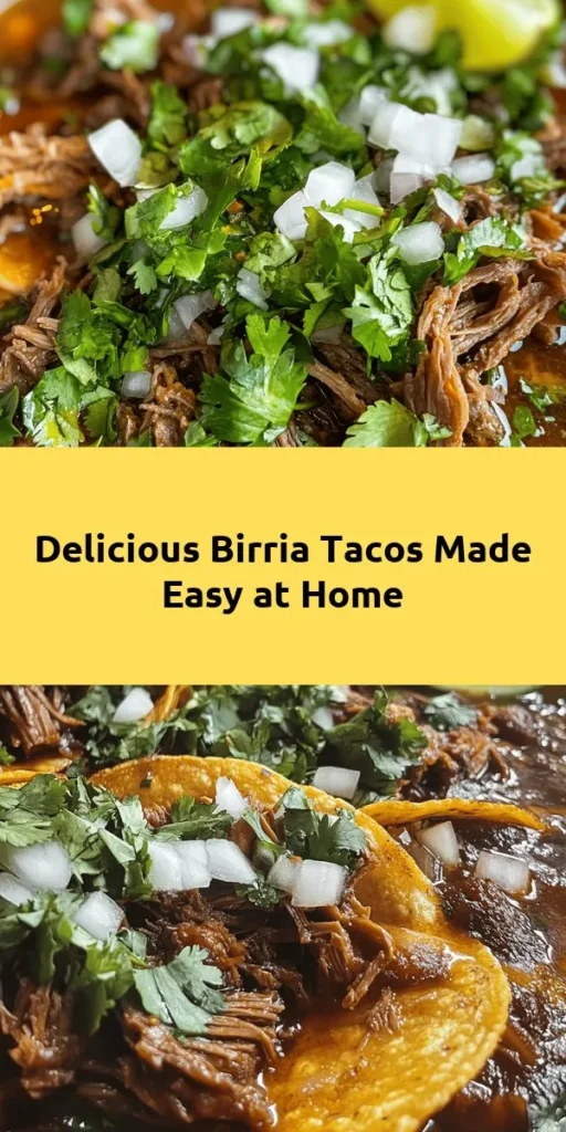 Indulge in the rich flavors of my favorite birria tacos! This delectable recipe features tender beef chuck roast marinated with a savory blend of guajillo and ancho chiles, spices, and seasonings, creating a mouthwatering filling for corn tortillas. Serve with fresh cilantro, diced onions, and lime wedges, alongside a warming dipping broth. Perfect for gatherings or a cozy dinner at home, these tacos are sure to impress! Explore the recipe for step-by-step instructions.
