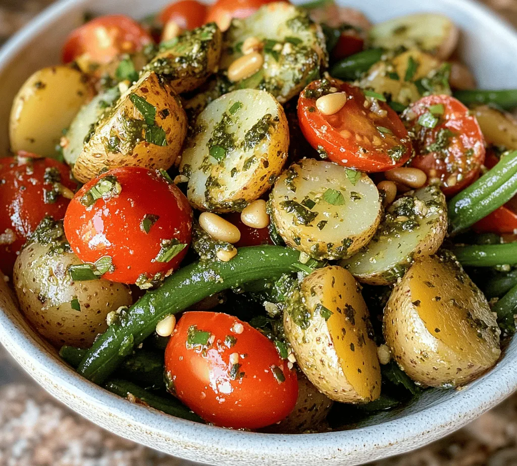 When it comes to summer gatherings, festive barbecues, or simply enjoying a delightful meal at home, a refreshing Pesto Potato Salad offers a unique and vibrant alternative to the traditional potato salad. This dish harmoniously combines the heartiness of tender baby potatoes with the aromatic freshness of homemade pesto, creating a flavor experience that is both satisfying and invigorating. The creamy texture of the potatoes contrasts beautifully with the herbaceous notes of basil, garlic, and Parmesan, making it a dish that pleases both the palate and the eye.