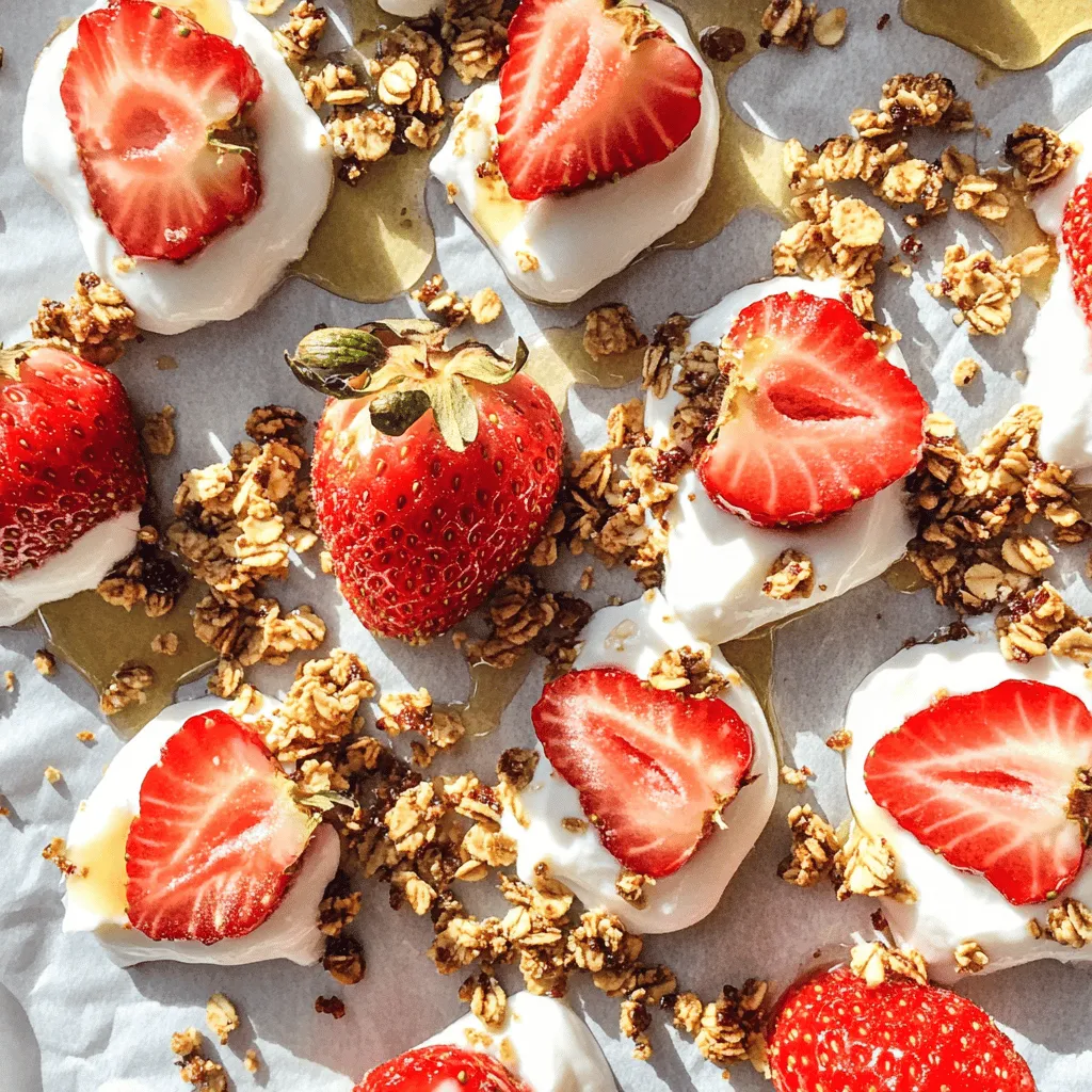 Frozen Strawberry Yogurt Clusters are bite-sized, frozen treats made by coating fresh strawberries in a creamy yogurt mixture and freezing them until solid. The appeal of these clusters lies in their perfect balance between indulgence and health. They deliver the sweet, juicy goodness of strawberries combined with the rich, tangy flavor of yogurt, creating a satisfying snack that feels like a treat but is packed with nutrients.