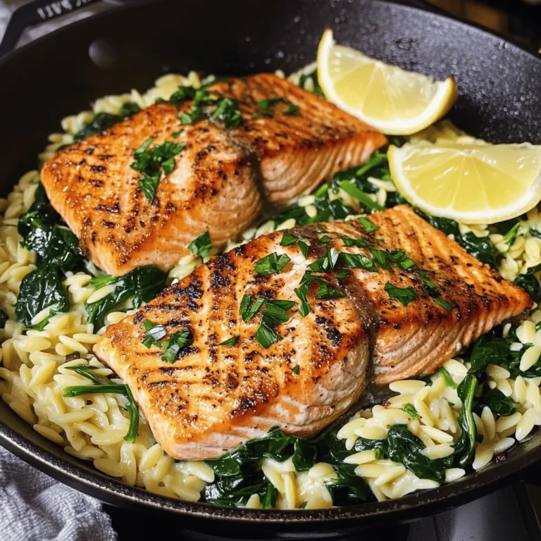 If you’re searching for a meal that combines convenience, flavor, and health benefits, look no further than One Skillet Salmon with Lemon Orzo. This delightful dish brings together flaky salmon, tender orzo pasta, and vibrant greens in a single skillet, making it not just delicious but also a breeze to prepare and clean up. The recipe is perfect for busy weeknights or when you want to impress guests without spending hours in the kitchen.