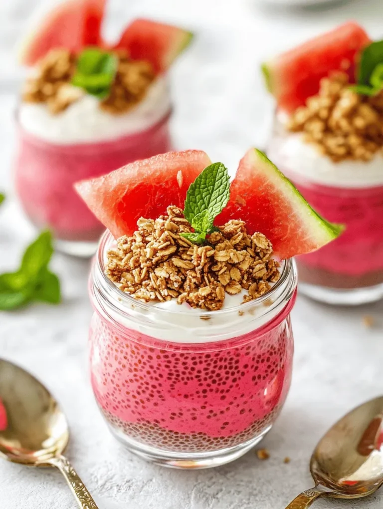 Embrace the vibrant world of healthy breakfasts with our Refreshing Watermelon Chia Pudding Breakfast Jar. This delightful dish not only tantalizes your taste buds but also provides a nourishing start to your day. With its hydrating watermelon base paired with the nutritional powerhouse of chia seeds, this pudding is the perfect choice for anyone seeking to adopt a wholesome lifestyle.
