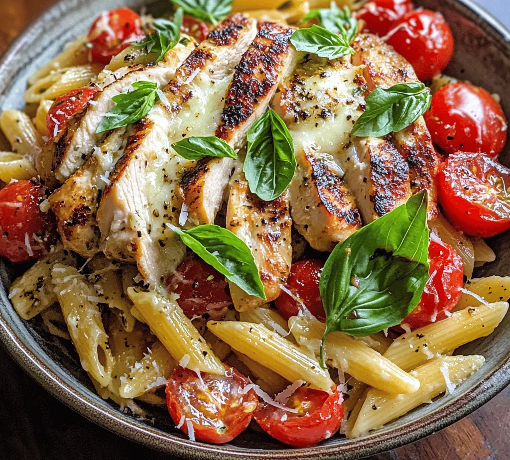 Bruschetta Chicken Pasta is a vibrant and delicious dish that beautifully marries the classic Italian appetizer, bruschetta, with a hearty pasta entrée. This dish is not only a feast for the eyes, thanks to its colorful ingredients, but it also delivers a symphony of flavors that tantalize the taste buds. Imagine tender pieces of grilled chicken mingling with sweet cherry tomatoes, aromatic garlic, and fresh basil, all enveloped in a lightly seasoned pasta. Whether you're hosting a dinner party, celebrating a family gathering, or simply craving a satisfying weeknight meal, Bruschetta Chicken Pasta is versatile enough to fit any occasion.