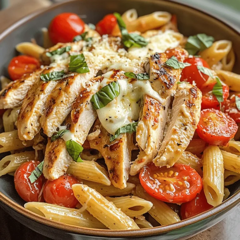 Bruschetta Chicken Pasta is a vibrant and delicious dish that beautifully marries the classic Italian appetizer, bruschetta, with a hearty pasta entrée. This dish is not only a feast for the eyes, thanks to its colorful ingredients, but it also delivers a symphony of flavors that tantalize the taste buds. Imagine tender pieces of grilled chicken mingling with sweet cherry tomatoes, aromatic garlic, and fresh basil, all enveloped in a lightly seasoned pasta. Whether you're hosting a dinner party, celebrating a family gathering, or simply craving a satisfying weeknight meal, Bruschetta Chicken Pasta is versatile enough to fit any occasion.