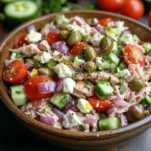 Mediterranean cuisine is celebrated for its vibrant flavors, wholesome ingredients, and the health benefits that come from its traditional recipes. One dish that exemplifies this culinary heritage is the Mediterranean Magic Tuna Salad. With its colorful medley of fresh vegetables, flavorful olives, and tangy feta cheese, this dish not only tantalizes the taste buds but also nourishes the body. Originating from the sun-kissed shores of the Mediterranean, this salad is a perfect representation of the region’s emphasis on fresh, high-quality ingredients that promote a healthy lifestyle.