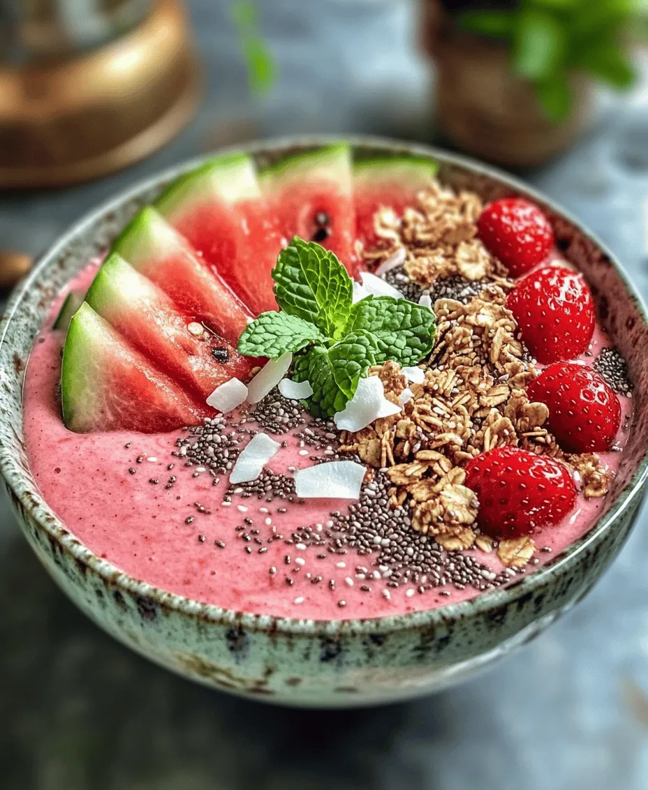 Smoothie bowls have become a popular breakfast and snack option for health enthusiasts and busy individuals alike. These vibrant, colorful concoctions are not only visually appealing but also packed with nutrients, making them an enticing way to start the day or fuel up between meals. Among the plethora of smoothie bowl recipes, the Refreshing Watermelon and Strawberry Smoothie Bowl stands out with its eye-catching hues and invigorating flavors. This delicious blend of fruits offers a refreshing taste that is perfect for hot summer days or whenever you crave something light and fruity.