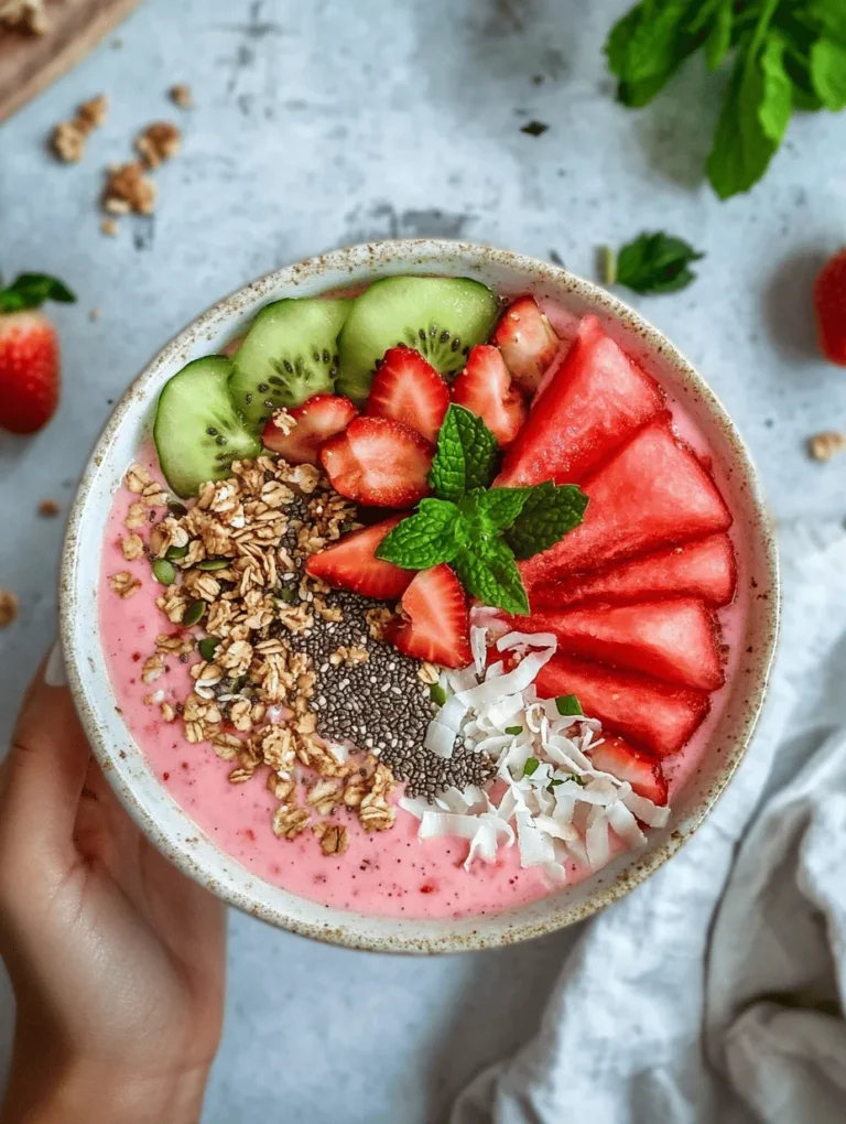 Smoothie bowls have become a popular breakfast and snack option for health enthusiasts and busy individuals alike. These vibrant, colorful concoctions are not only visually appealing but also packed with nutrients, making them an enticing way to start the day or fuel up between meals. Among the plethora of smoothie bowl recipes, the Refreshing Watermelon and Strawberry Smoothie Bowl stands out with its eye-catching hues and invigorating flavors. This delicious blend of fruits offers a refreshing taste that is perfect for hot summer days or whenever you crave something light and fruity.