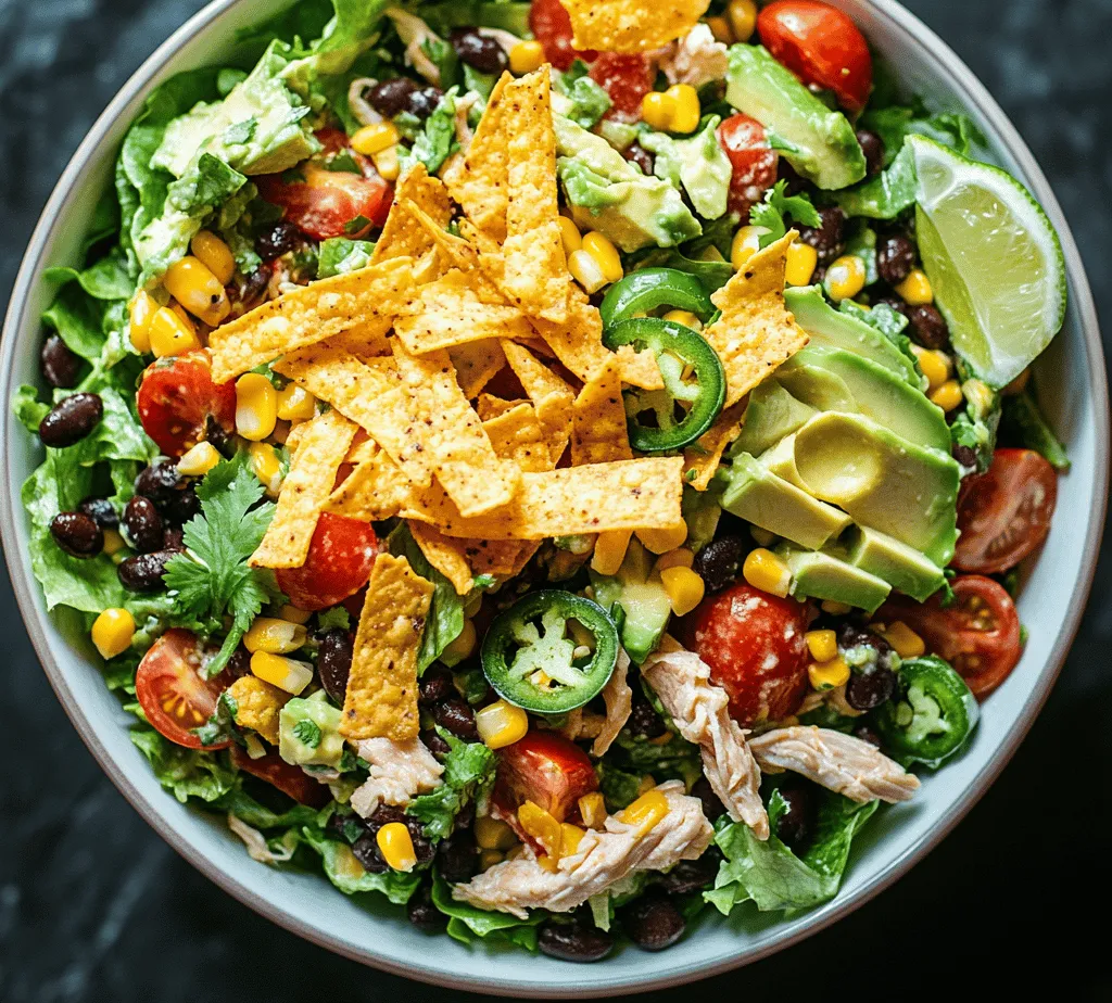 <strong>Prepping the Base</strong>” /></p>
</p>
<p><strong>Cheddar Cheese</strong></p>
</p>
<p>One of the standout ingredients in our Tex-Mex Chopped Chicken Salad is cheddar cheese. Its sharp, tangy flavor adds a delightful richness that perfectly complements the other elements of the dish. When you sprinkle shredded cheddar on top of the salad, you not only enhance the flavor profile but also provide a creamy texture that balances the crunch of the fresh vegetables. Opt for sharp cheddar for a more intense flavor or mild cheddar for a subtler touch. Either way, this cheese enhances the overall experience of the salad, making it satisfying and indulgent.</p>
</p>
<p><strong>Fresh Cilantro</strong></p>
</p>
<p>Fresh cilantro is the aromatic herb that ties all the flavors of the Tex-Mex Chopped Chicken Salad together. Its bright, citrusy notes provide a refreshing contrast to the richness of the cheese and the hearty chicken. Beyond its flavor contributions, cilantro is also packed with health benefits, including antioxidants and anti-inflammatory properties. It aids digestion and adds a burst of freshness that elevates the dish. Be sure to chop the cilantro finely to distribute its flavor evenly throughout the salad.</p>
</p>
<p><strong>Jalapeño</strong></p>
</p>
<p>For those who enjoy a little kick, jalapeño is an optional but excellent addition to the Tex-Mex Chopped Chicken Salad. This spicy pepper brings heat and depth to the dish, making every bite exciting. If you prefer a milder flavor, consider removing the seeds and membranes before chopping, as this will reduce the spiciness. Alternatively, you can leave them in for a more intense heat experience. This dynamic ingredient not only spices things up but also adds a vibrant color that makes the salad visually appealing.</p>
</p>
<p><strong>Lime Juice and Olive Oil Dressing</strong></p>
</p>
<p>The dressing for the Tex-Mex Chopped Chicken Salad is a simple yet flavorful combination of lime juice and olive oil. The acidity of the lime juice cuts through the richness of the cheddar and the olive oil, creating a harmonious balance. This dressing is light yet flavorful, allowing the freshness of the salad ingredients to shine through. To make the dressing, whisk together the lime juice and olive oil in a ratio of about two parts oil to one part lime juice. Taste the dressing and adjust the acidity or richness according to your preference by adding more lime juice or olive oil as needed.</p>
</p>
<h3>Step-by-Step Preparation</h3>
</p>
<p><strong>Prepping the Base</strong></p>
</p>
<p>To start your Tex-Mex Chopped Chicken Salad, you’ll want to prepare the base with precision. Begin by washing and drying the lettuce thoroughly. Romaine or iceberg lettuce works well for this salad, providing a crisp texture. Tear the lettuce into bite-sized pieces and place it in a large salad bowl. Next, chop the other base ingredients: the tomatoes should be diced into small cubes, the red onion should be finely chopped for a bit of sweetness, and the bell pepper should be diced into uniform pieces for even distribution. Once all the veggies are prepped, add them to the bowl with the lettuce and give everything a gentle toss to combine.</p>
</p>
<p><strong>Adding the Chicken</strong></p>
</p>
<p>Adding the chicken to your salad is where the dish truly comes to life. If you’re using leftover cooked chicken, shredding it is key to achieving the perfect texture. Use two forks to pull apart the chicken into bite-sized pieces or, for a quicker method, use your hands. If you’re starting with raw chicken, consider poaching or grilling it for a juicy, tender result. Season the chicken with spices such as cumin, chili powder, or garlic powder for an extra flavor boost before cooking. Once the chicken is shredded, add it to the salad bowl and gently mix to ensure it’s evenly distributed throughout the salad.</p>
</p>
<p><strong>Making the Dressing</strong></p>
</p>
<p>Making the dressing is a simple yet crucial step that brings all the flavors together. In a small bowl, combine your lime juice and olive oil, whisking until they are well emulsified. To enhance the flavor, consider adding a pinch of salt, a dash of pepper, and a touch of honey or agave syrup for a hint of sweetness. Remember, the key to a great dressing is to taste as you go; don’t be afraid to adjust the ingredients based on your personal preference. If you prefer a zesty kick, add more lime juice; if you like it creamier, a few drops of yogurt or sour cream can be mixed in.</p>
</p>
<p><strong>Tossing the Salad</strong></p>
</p>
<p>Once all your components are prepped and your dressing is ready, it’s time to toss the salad. Add the shredded chicken to the bowl of vegetables, followed by the cheddar cheese, cilantro, and jalapeño if using. Drizzle the dressing over the top, starting with a little and adding more to your liking. To combine the salad without bruising the lettuce, use a gentle folding motion with salad tongs or large spoons. Aim for a light toss that distributes the dressing and ingredients evenly without breaking down the lettuce too much.</p>
</p>
<p><strong>Garnishing and Serving</strong></p>
</p>
<p>To make your Tex-Mex Chopped Chicken Salad visually appealing, consider garnishing with additional cilantro leaves or a sprinkle of extra cheddar cheese on top. For an added crunch, you can also throw in some tortilla strips or crushed tortilla chips just before serving. Present the salad in a large bowl for family-style dining or plate individual servings for a more upscale presentation. Either way, serve the salad immediately to enjoy the freshness of the ingredients and the vibrant flavors.</p>
</p>
<h3>Serving Suggestions</h3>
</p>
<p>The Tex-Mex Chopped Chicken Salad is incredibly versatile and can be served in various ways. It makes a fantastic main dish, perfect for a hearty lunch or dinner, especially on warm days when a light meal is desired. Add a side of guacamole and salsa for dipping to enhance the Tex-Mex experience.</p>
</p>
<p>This salad also shines as a side dish at barbecues, picnics, or family gatherings. Its bold flavors and colorful presentation are sure to impress guests. Pair it with grilled meats, such as chicken fajitas or steak, or serve it alongside tortilla soup for a complete Tex-Mex feast.</p>
</p>
<p>For beverages, consider pairing the salad with a refreshing iced tea, a light Mexican beer, or a zesty margarita to complement the flavors of the dish.</p>
</p>
<h3>Storage and Shelf Life</h3>
</p>
<p>If you find yourself with leftovers, proper storage is essential to maintain the freshness of your Tex-Mex Chopped Chicken Salad. Store the salad components separately to avoid wilting. Place the salad in an airtight container in the refrigerator, where it can last for about 3-4 days. However, keep the dressing separate until you’re ready to serve to prevent the lettuce from becoming soggy. If you’ve added ingredients like avocado or jalapeños, consume the salad within a day or two for the best texture and flavor.</p>
</p>
<h3>Conclusion</h3>
</p>
<p>In summary, the Tex-Mex Chopped Chicken Salad is a delightful fusion of flavors and textures that makes it a perfect addition to your meal rotation. With its combination of fresh vegetables, tender chicken, sharp cheddar cheese, and tangy dressing, this salad is not only delicious but also packed with nutrients. The versatility of this dish allows it to shine as both a main course and a side, catering to various occasions and preferences. Celebrate the vibrant culinary traditions of Tex-Mex cuisine by enjoying this salad, whether it’s a quick lunch, a family dinner, or a festive gathering with friends. Embrace the ease of preparation and the explosion of flavors, making your kitchen a hub of delicious creativity.</p>
<div id=