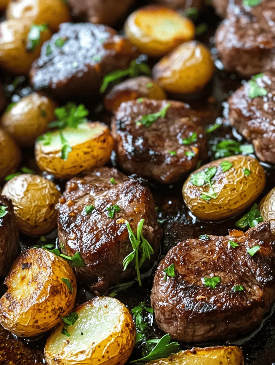 When it comes to comfort food that tantalizes the taste buds and warms the soul, few dishes can compete with Sizzling Garlic Butter Steak Bites & Potatoes. This hearty and satisfying meal is not just about taste; it embodies the essence of cozy gatherings, family dinners, and weeknight indulgences. The dish combines perfectly seared steak bites with tender, roasted baby potatoes, all draped in a rich garlic butter sauce that elevates the entire experience.