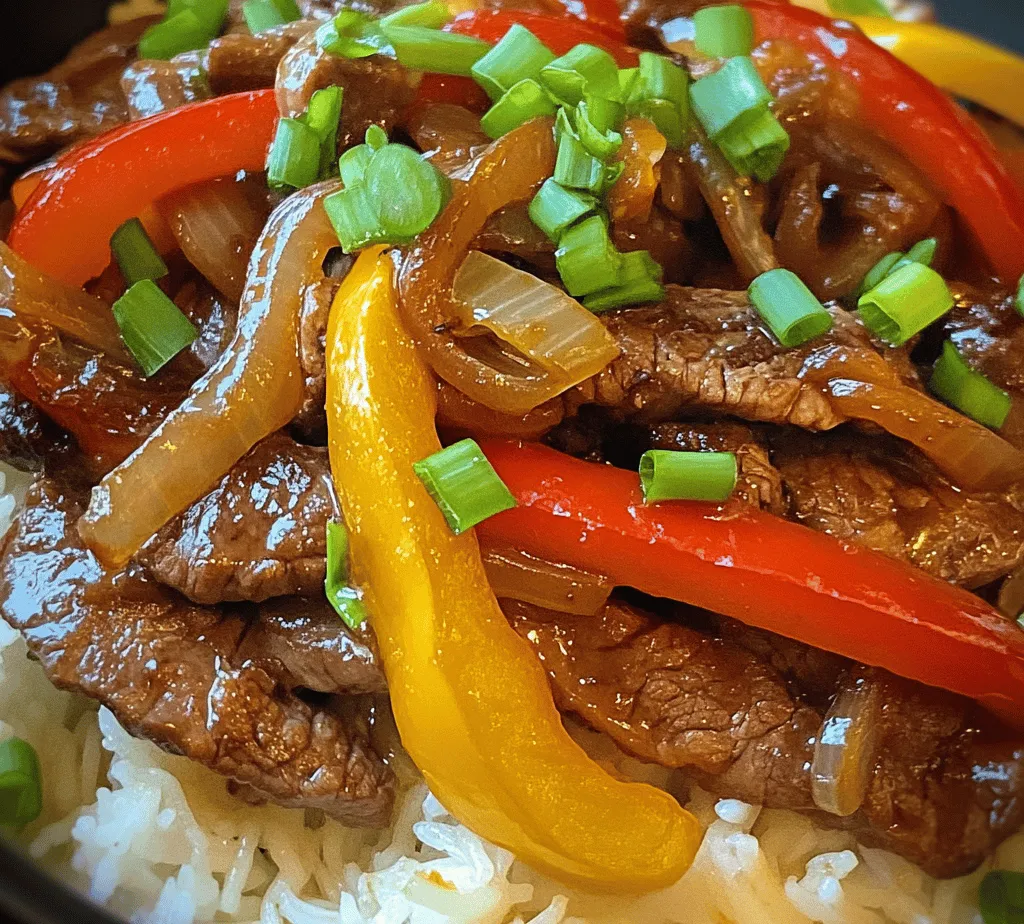 What makes Sizzling Pepper Steak Delight so appealing? First and foremost is its ability to deliver a gourmet experience without requiring hours in the kitchen. Perfectly suited for those who want to enjoy a home-cooked meal without the fuss, this dish can be prepared in under 30 minutes. The vibrant colors of the bell peppers contrast beautifully with the rich brown of the steak, making it not only a delight to eat but also a feast for the eyes.