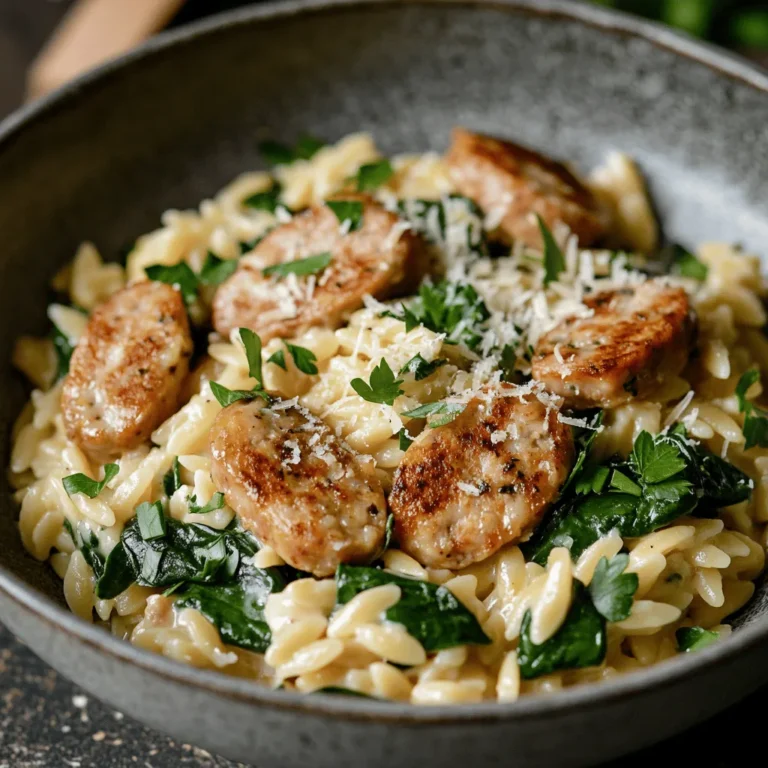 In the realm of weeknight dinners, few dishes can rival the charm and convenience of a one-pan meal. Among these culinary treasures is the delightful Creamy Chicken Sausage Orzo, a dish that seamlessly combines hearty ingredients into a comforting and satisfying bowl of goodness. This recipe not only stands out due to its rich, creamy texture but also because of its tantalizing flavors that arise from the combination of chicken sausage, tender orzo pasta, and vibrant spinach.
