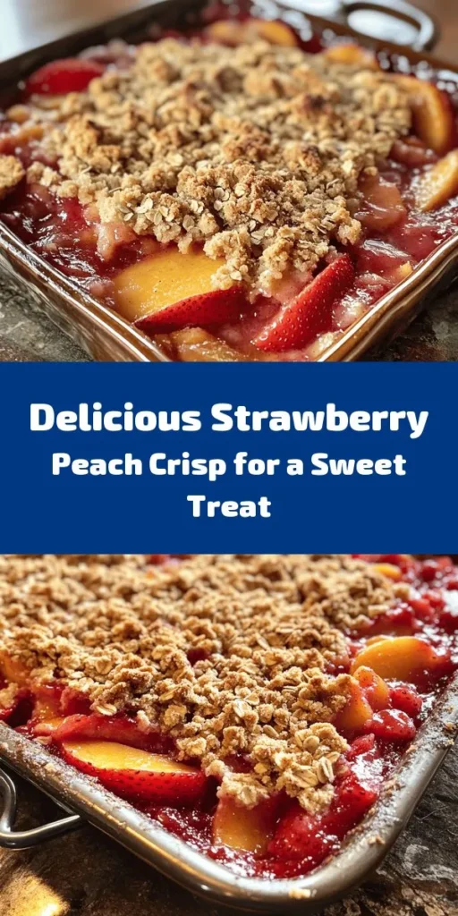 Indulge in the delightful flavors of this Juicy Strawberry Peach Crisp! Bursting with fresh strawberries and peaches, this easy-to-make dessert is topped with a crunchy oat mixture that’s simply irresistible. Perfect for any occasion, it’s a warm treat that pairs beautifully with vanilla ice cream or whipped cream. With just 15 minutes of prep, you can have a delicious dessert that serves 8 and is sure to impress your family and friends!