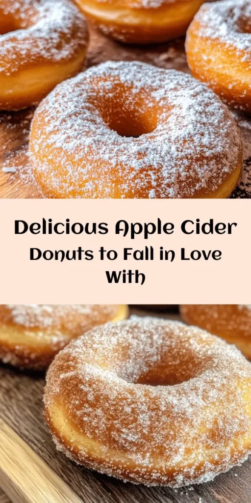 Indulge in the delightful flavors of fall with these irresistible apple cider donuts! Made with reduced apple cider for that authentic sweetness, these soft and fluffy donuts are spiced just right with cinnamon and nutmeg. The perfect treat for any occasion, they're easy to make and even easier to enjoy. Roll them in a sugary cinnamon coating and serve warm with coffee for a cozy morning snack. Trust us, these donuts will become a favorite!