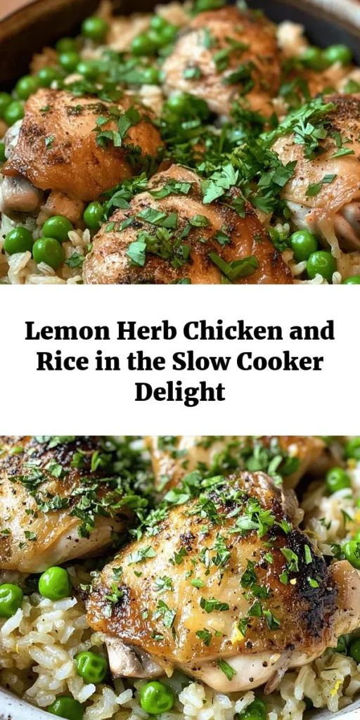 Create a dinner that’s hassle-free with this Slow Cooker Lemon Herb Chicken and Rice! Juicy chicken thighs simmer alongside fluffy rice in a flavorful broth infused with fresh lemon, garlic, and aromatic herbs. Just season, sauté, and layer your ingredients in the slow cooker, then let it do the work for you. In just a few hours, enjoy a hearty meal that’s perfect for family dinners. Don’t forget to garnish with fresh parsley for a burst of color!