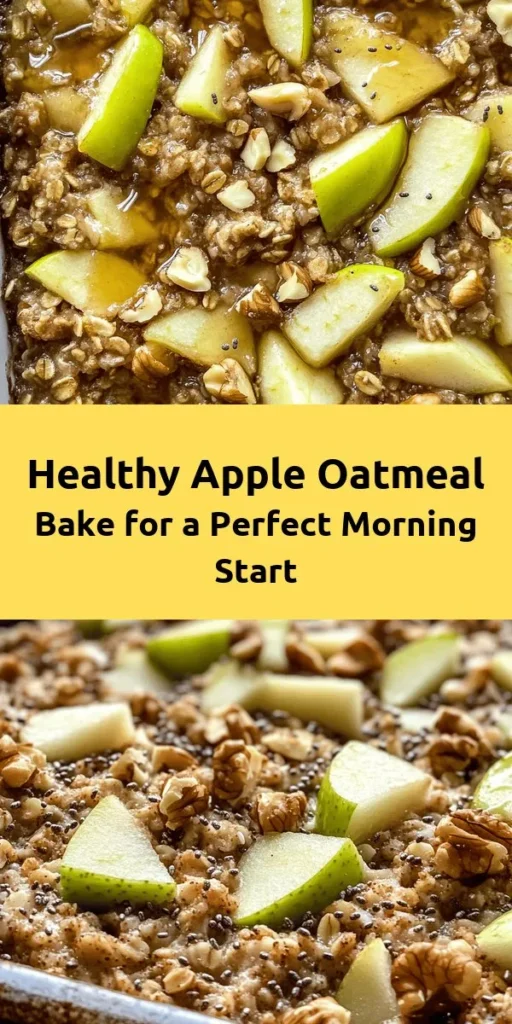 Start your day right with this Irresistible Healthy Apple Oatmeal Breakfast Bake! Packed with rolled oats, fresh apples, and a hint of cinnamon, this delightful dish is both nutritious and filling. It's easy to make, simply combine your wet and dry ingredients, mix in some nuts and optional dried fruit, and bake until golden. Perfect for meal prep or a cozy family breakfast, this treat is sure to become a favorite. Enjoy warm, drizzled with maple syrup!