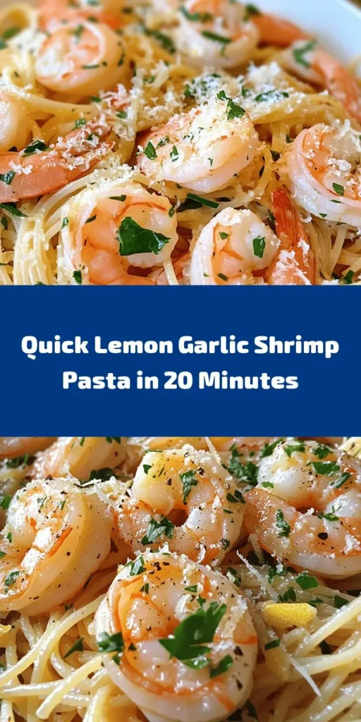 Discover the vibrant flavors of Quick and Zesty Lemon Garlic Shrimp Pasta that comes together in just 20 minutes! Sauté succulent shrimp with garlic, red pepper flakes, and fresh lemon juice, then toss it all with your favorite pasta and a sprinkle of parsley. Perfect for a weeknight dinner or impressing guests, this dish is not only quick to make but also packed with zesty goodness. Serve it with freshly grated Parmesan for a delightful meal everyone will love!