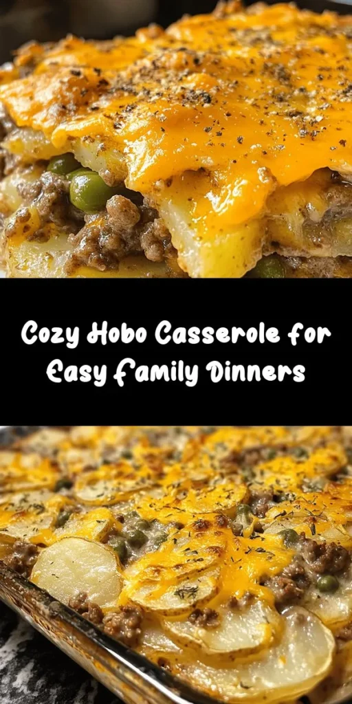 Looking for a comforting and easy meal? Try this Hobo Casserole Delight! This hearty dish combines savory ground beef, tender potatoes, fresh green beans, and creamy mushroom soup, all topped with melted cheddar cheese. Perfect for busy nights, it requires just one baking dish and minimal prep. Simply layer the ingredients, bake, and enjoy a rustic dinner that the whole family will love. Ready in just an hour, it's a dinner winner!
